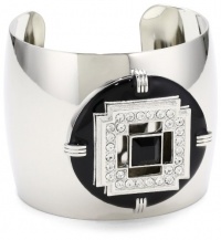 T Tahari Jet and Crystal Cuff Bracelet