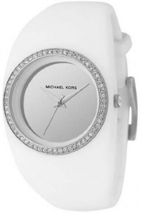 Women's Crystal Accented White Silicone