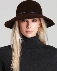 With patent-leather lacing and a floppy brim, this fur felt hat from Eric Javits is a sophisticated style maker.