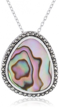 Judith Jack Clouds Sterling Silver Marcasite Abalone Pendant Necklace, 18