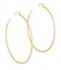 14k Gold Plated Large Hoop Earrings-3 Inches