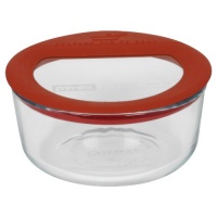 Pyrex No Leak Glass Storage Container with Lid, 2-Cup, Round