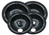 Range Kleen P119204X Porcelain GE Drip Pans Set Of 4 Containing 2 Units P119, P120, Black