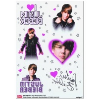 Justin Bieber Tattoo Sheets - 4 sheets