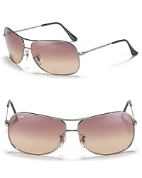 Get set for summer with the flash of Ray-Ban's square wrap aviator sunglasses. Adjustable nose pads to help secure fit.