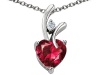 Original Star K(tm) Heart Shape 8mm Created Ruby Pendant in .925 Sterling Silver