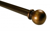 BCL Drapery Hardware 125BL86 86-Inch to 120-Inch Classic Ball Curtain Rod, Antique Gold