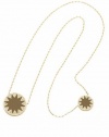 House of Harlow 1960 - Double Sunburst Pave Necklace with Khaki Leather