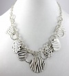 Style&co. Necklace, 18 Silver-Tone and White Animal Print Necklace