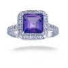 7MM Princess Cut Amethyst Ring In Sterling Silver 2 CT (Available In Sizes 5 - 9)