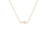 apop nyc Mini 14k Gold Vermeil Horizontal Cross Necklace 16 - 18 inch