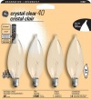 GE 16047 40-Watt Bent Tip Candelabra Base Light Bulb, Crystal Clear, 4-Pack