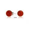 Bling Jewelry 925 Sterling Bead Round Carnelian Gemstone Ball Stud Earrings 6mm