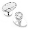 Silver Oval Batman Logo Cufflinks