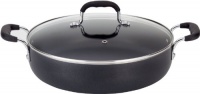 T-fal A8428464 12-Inch Nonstick 5-Quart Dishwasher Safe Glass Lid Deep Covered Everyday Pan Cookware with Silicone Loop Handles, Black