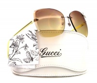 Gucci GG4217/S Sunglasses - 0KU2 Palladium/Yellow (CL Light Brown Gradient Lens) - 62mm