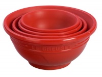 Le Creuset Silicone Prep Bowls Set of 4, Cherry