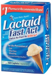 Lactaid Fast Act Lactase Enzyme Supplement, 60 Count