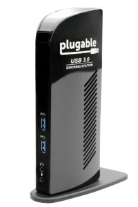 Plugable UD-3000 USB 3.0 Universal Docking Station for Windows 8, 7, XP (DVI, VGA, or HDMI to 2048x1152, Gigabit Ethernet, Audio, 2 USB 3.0 Ports, 4 USB 2.0 Ports, 4A AC Power Adapter)