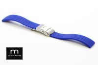 22mm Royal Blue MODENA F-1 style Italian Rubber Watch Band w/ Deployant / Deployment Buckle / Clasp