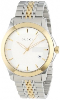 Gucci Men's YA126409 Gucci timeless Steel and Yellow PVD Silver Dial Watch