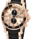 Invicta Men's 1479 Sea Spider Chronograph Rose Dial Black Polyurethane Watch