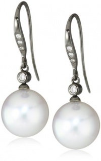 TARA Pearls White South Sea 10x11mm Black Rhodium Pearl Earrings