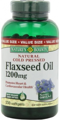 Nature's Bounty Natural Cold Pressed Flaxseed Oil, 1200mg, 200 Softgels