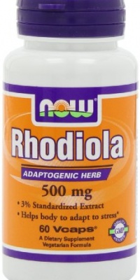 NOW Foods Rhodiola Rhodiola Rosea, 60 Capsules / 500mg (Pack of 2)