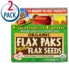 Carrington Farms Flax Paks Organic Milled Flax Seeds -- 12 Packets Each / Pack of 2