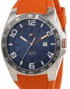 Tommy Hilfiger Men's 1790883  Sport Stainless Steel Bezel Orange Silicon Strap Watch