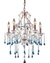 Elk 4012/5AQ 5-Light Chandelier In Rust and Aqua Crystal