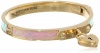 Juicy Couture Iridescent Skinny Padlock Leather Hinged Bangle Bracelet, 2.36