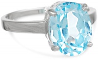 Sterling Silver Oval Blue Topaz Ring