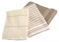 Popcorn 3-Piece Kitchen Towel Set, Taupe