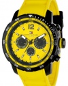 Tommy Hilfiger Men's 1790901  Sport Black Ion-Plated Bezel Multi-Eye Yellow Silicon Strap Watch