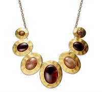 Style&co. Necklace, Gold-Tone Hammered Pendant Statement Necklace