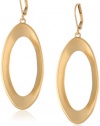 T Tahari Essentials Gold Concave Oval Drop Earrings