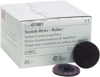 Scotch-Brite 07481 Roloc 2 x No Hole Aluminum Oxide Medium Grade Surface Conditioning Disc, (Box of 25)