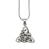 Chuvora .925 Sterling Silver Celtic Trinity Knot/ Celtic Triquetra Pendant with Rhodium Plated Chain Necklace w/ Lobster clasp 18 - Nickel Free