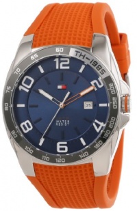 Tommy Hilfiger Men's 1790883  Sport Stainless Steel Bezel Orange Silicon Strap Watch