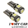 2pcs T10 5-SMD Canbus Error Free License Plate LED Light Bulbs + STICKER 168 194 2825 W5W - White