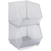 Mesh Stacking Bin Silver (Sold as 1 Bin) 11 x 15 x 8 h