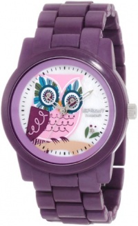 Sprout Women's ST/5034MPPR  Purple Corn Resin Bracelet Owl Dial Eco-Friendly Watch