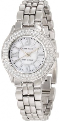 Anne Klein Women's 10/9537MPSV Swarovski Crytals Accented Silver-Tone Bracelet Watch