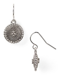 Tap into texture with this pair of drop earrings from Lauren Ralph Lauren, crafted of antique silver plated metal.