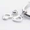 925 Sterling Silver Ring Shape Charm with Heart Dangle for Pandora, Biagi, Chamilia, Troll and More Bracelets