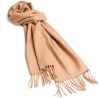 V Fraas Women's Solid Cashmink Scarf,Camel,12x72