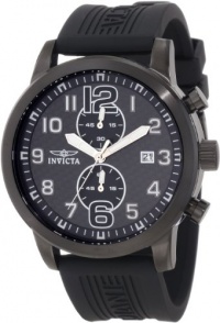 Invicta Men's 11245 Specialty Black Chronograph Carbon Fiber Dial Black Polyurethane Watch