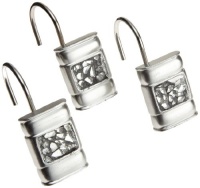 Popular Bath Sinatra Silver Shower Curtain Hooks, Set of 12